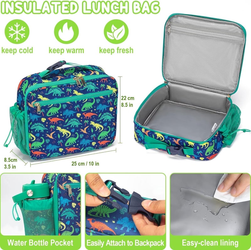 Fimibuke Bento Lunch Box for Kids with Food Ja, 3-Compartment 32OZ Snack Lunch Container, Lunch Bag, 12OZ Insulated Food Jar & Ice Pack Set for Age 3-12 School Daycare Toddler Teen Girls Boy, Rainbow - Image 4